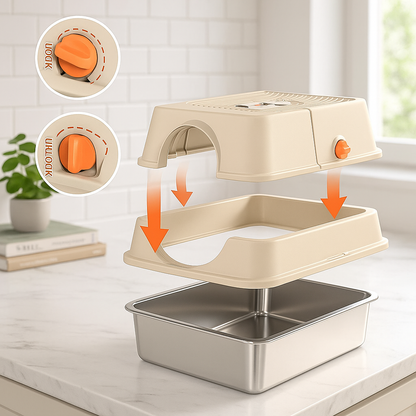 Assembler litière chat fermée