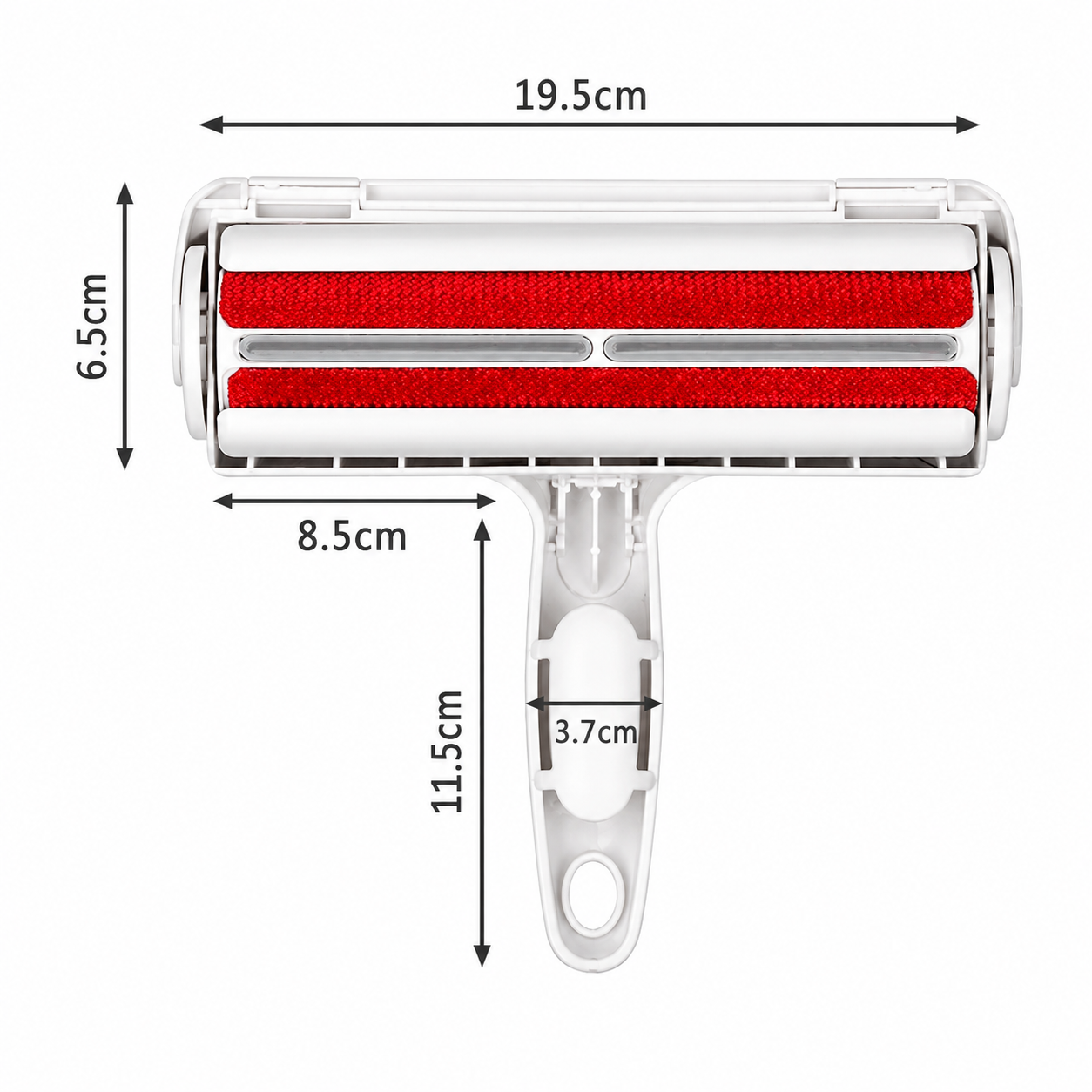 Brosse anti poils rouge dimensions