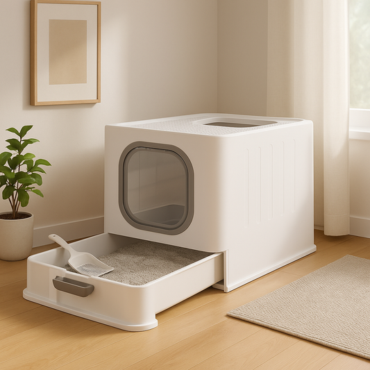 bac à litière chat avec tiroir nettoyer