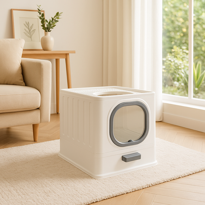 bac à litière chat salon