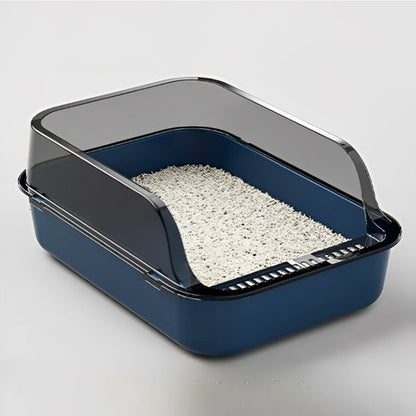 Bac à litière pour chat bleu