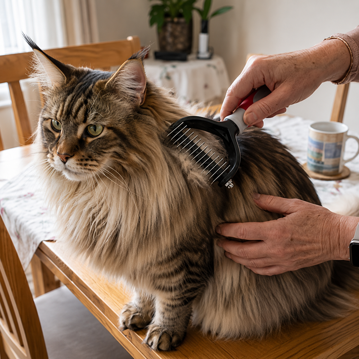 brosse pour chat DouxPelage rouge Maine Coon