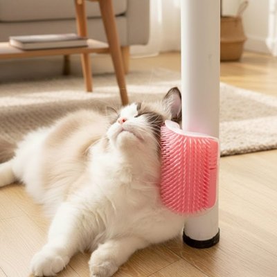brosse pour chat rose CoinCâlin™ salon