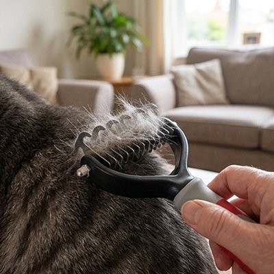 Brosse pour chat rouge salon 
