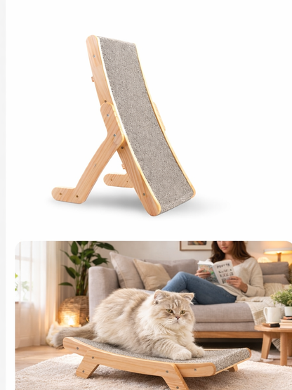 griffoir chat avec chat beige blanc