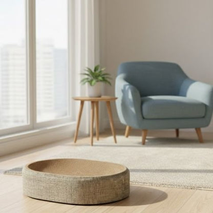griffoir chat ovale canape bleu