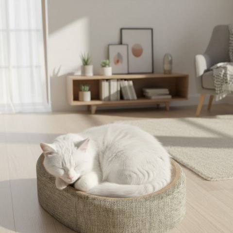 griffoir chat ovale salon chat blanc