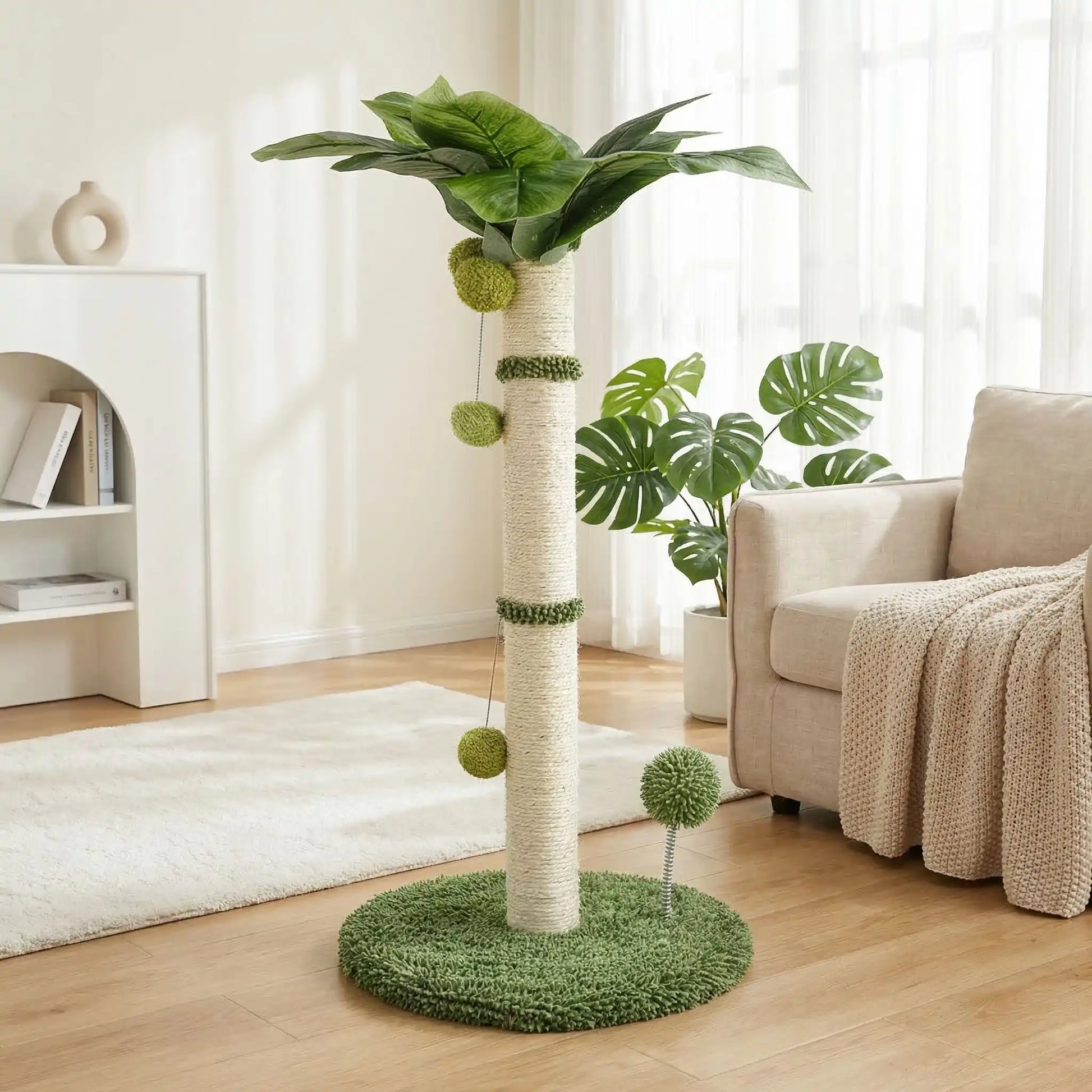 griffoir chat vert avec base salon