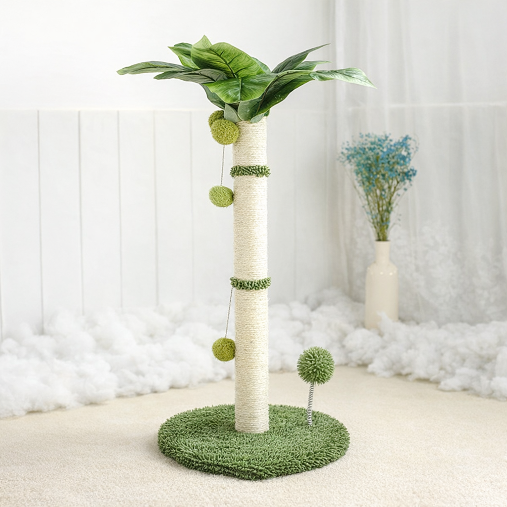 griffoir chat vert avec base