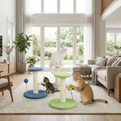 griffoir chat vert bleu gris