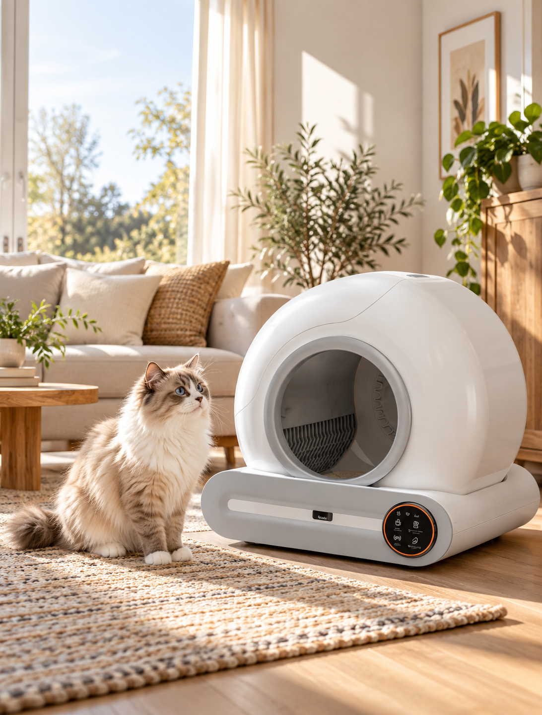 litière autonettoyante pour chat salon