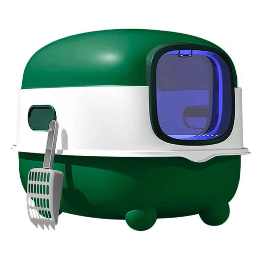 litière chat fermée verte