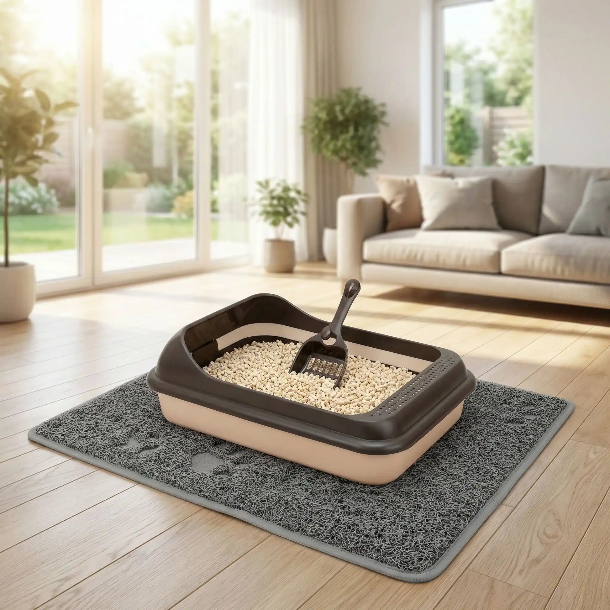 tapis chat litière salon