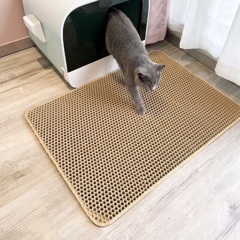 Tapis litière Chat avec chat gris