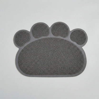 tapis litière chat gris empreinte