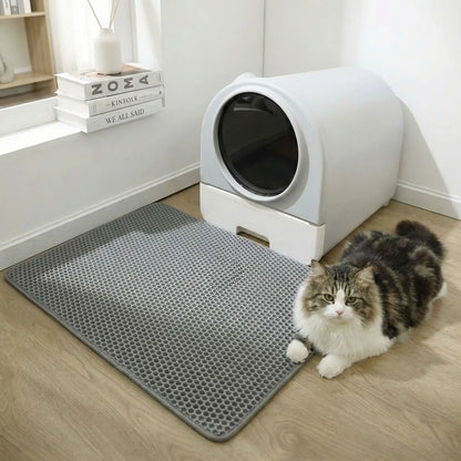 tapis litière chat gris salon chat