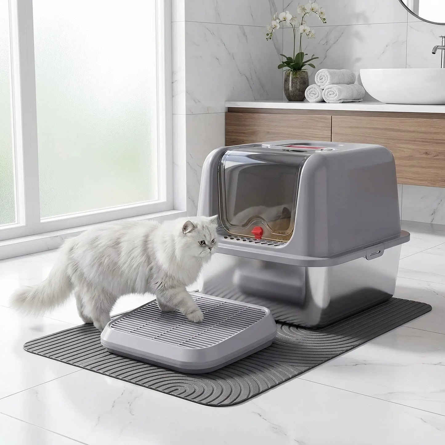 tapis litière pour chat salle