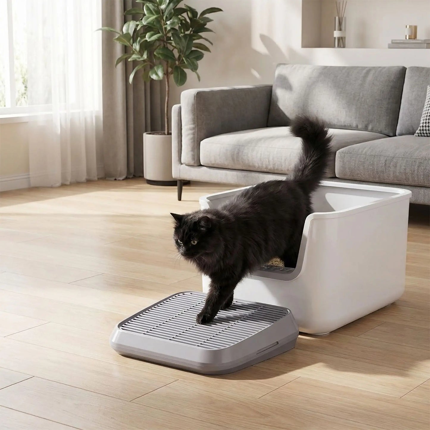 tapis litière pour chat salon
